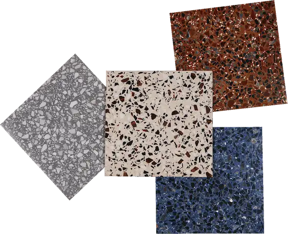 Granulats et texture terrazzo